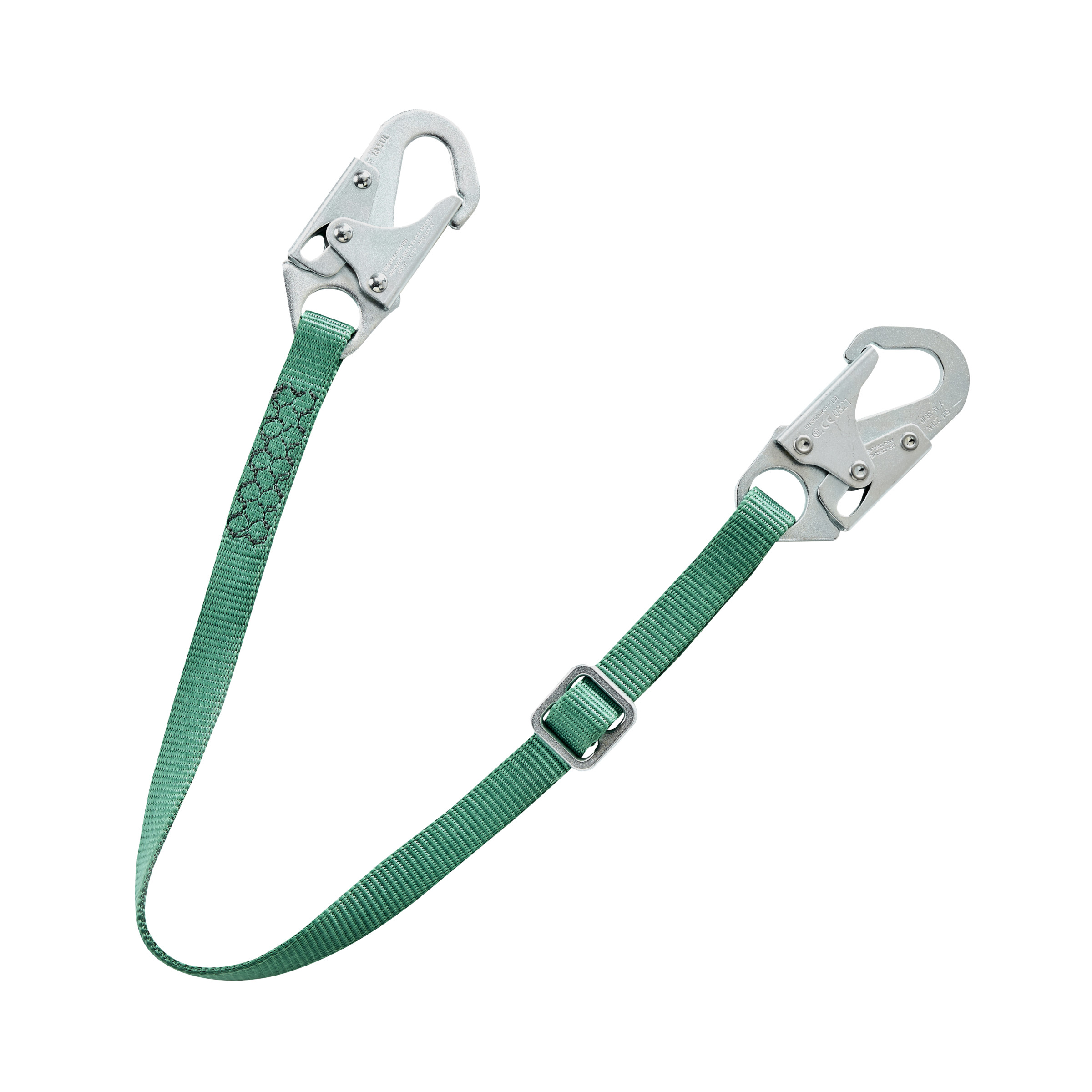 V-Series standard single-leg adjustable restraint lanyard, 3',36C small snaphooks, ANSI Z359.3-2017, CSA Z259.11-17